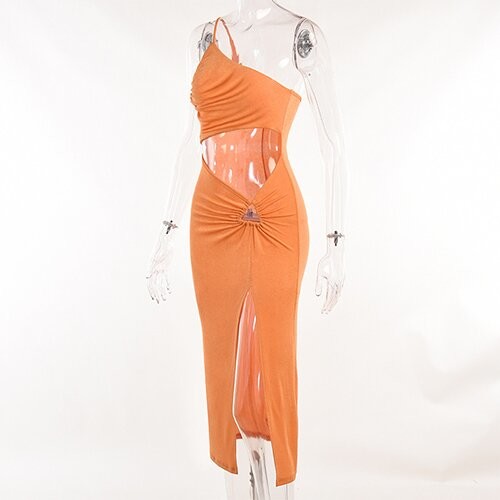 OEM maufactory Holiday style shoulder hollow polyester sleeveless women's sexy skirt fashion hot girl slim skirt