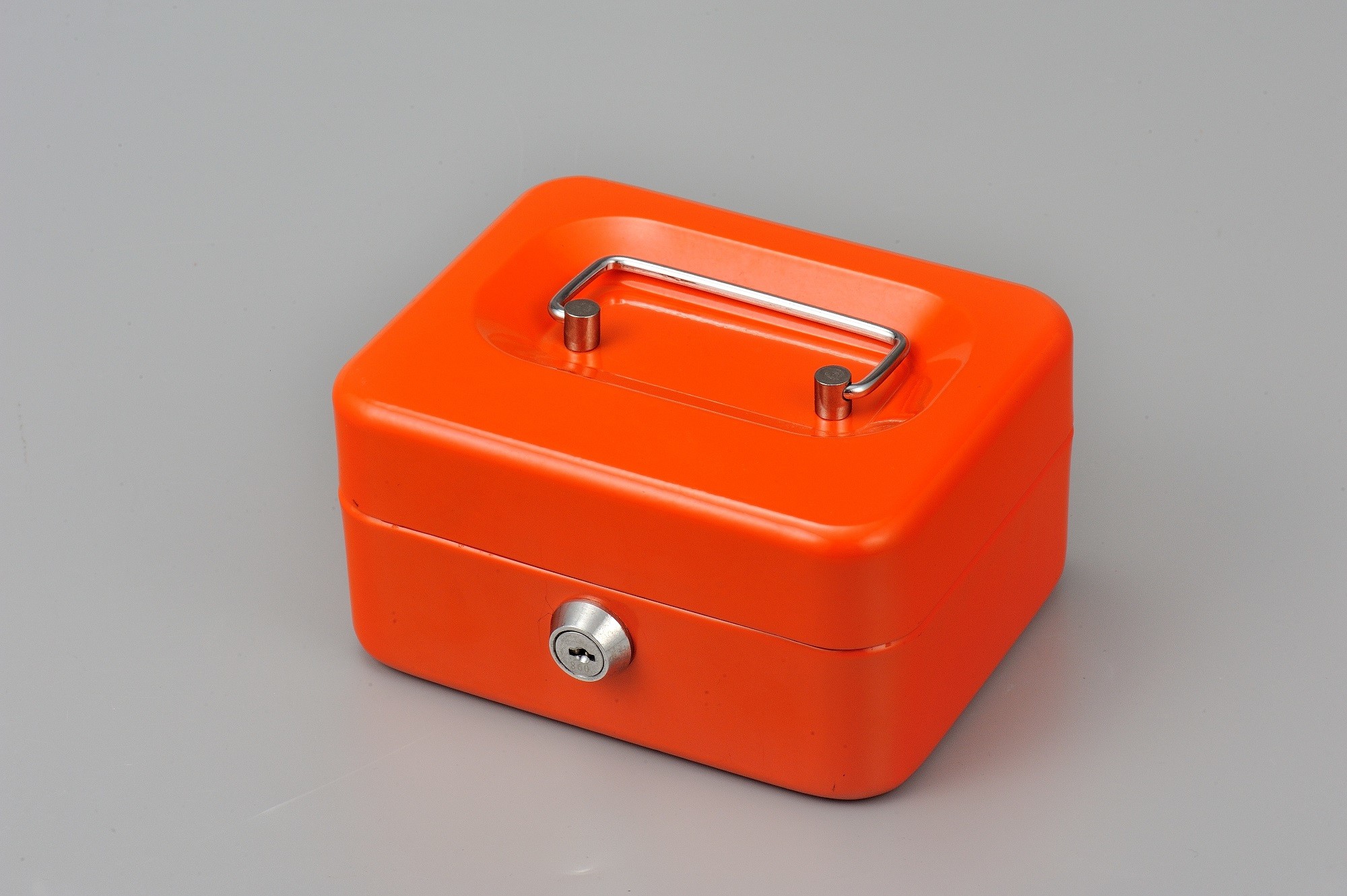 Chrome Plated Lightweight Metal Cash Box With Lock Coin Storage Safes