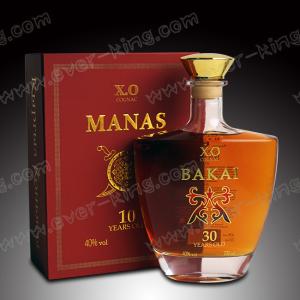 China Luxury Embossing 750 ML Cognac Glass Bottle wholesale