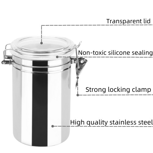 1750ml Sealed Airtight Ss Container bulk food storage for kitchen