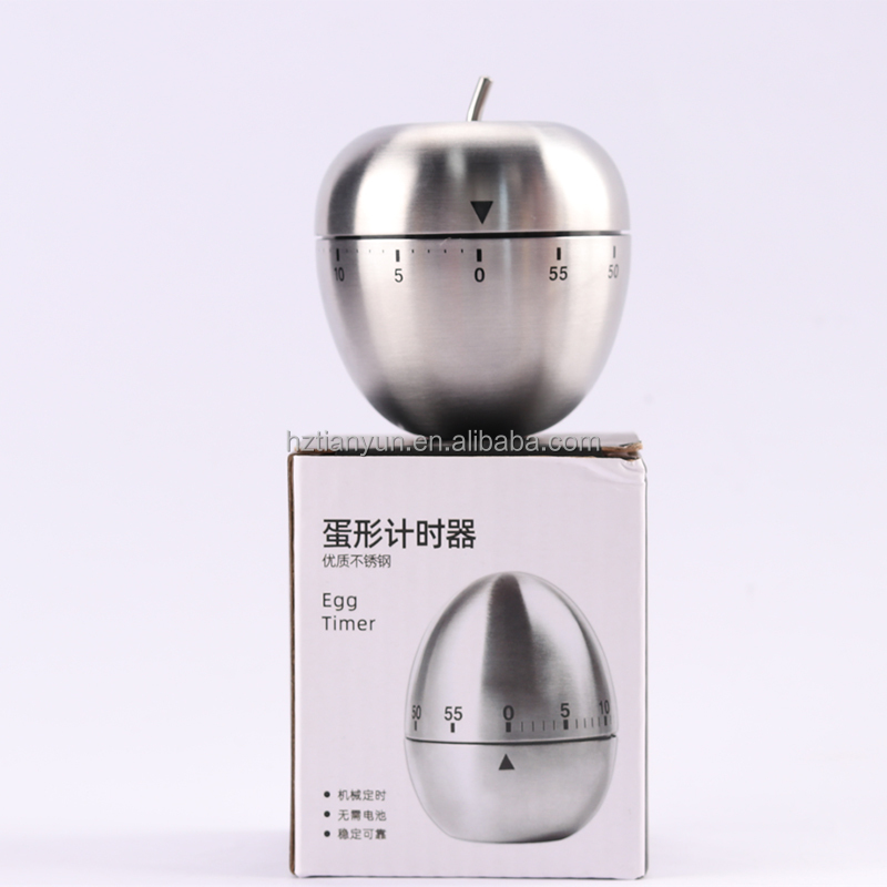 Stainless Steel Vintage Hourglass Egg Shaped Kitchen Timer