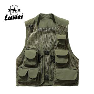 China Hot Sale Outdoor Men's Photography Vest Camouflage Utility Mesh Vest Multi-pocket Fishing Men Leisure Mesh Vest wholesale