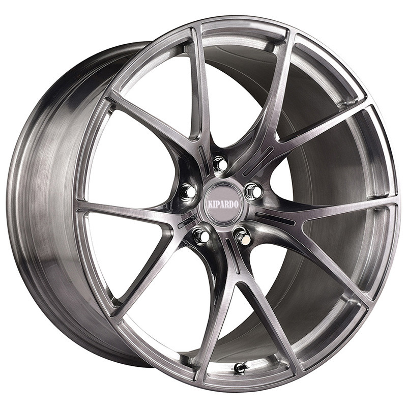 Ten Spokes Brushed 2 Piece Forged Wheels For Luxury Cars