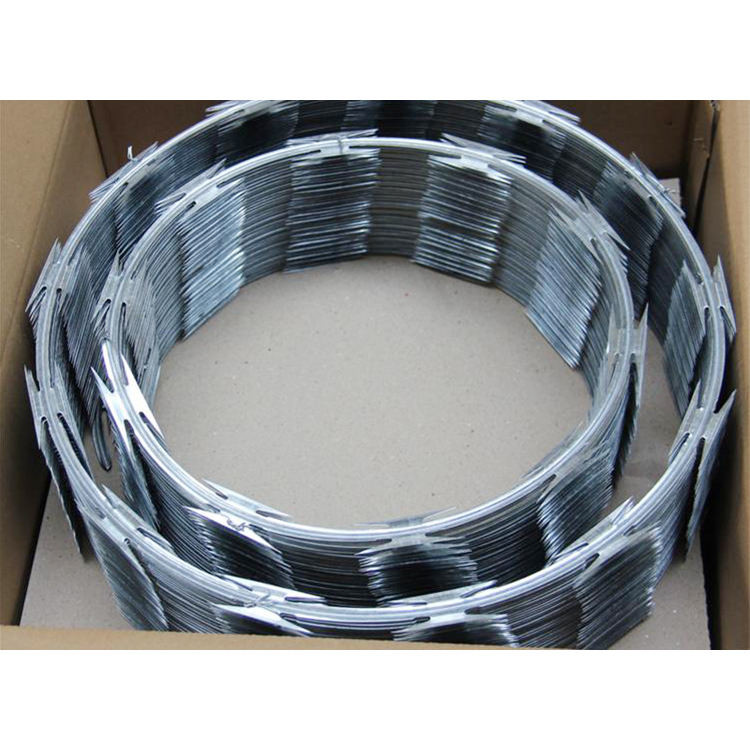 Factory Direct Hot Dipped Galvanized Steel Wire Mesh Fence Rust-Proof Razor Barbed Wire BTO-22 For Security For Prisons