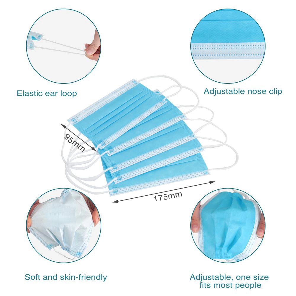4 Folder 3 Layer Face Mask Premium Packaging Outdoor Travel Use