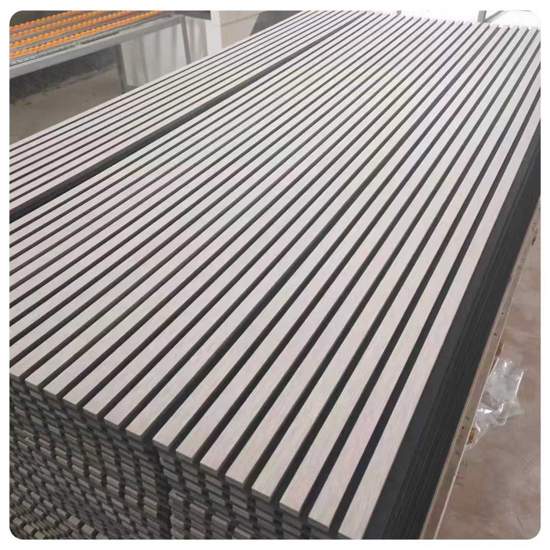 Sound Absorbing MDF Walnut Wood Slatted Acoustic Panels For Interior Decoration Wall