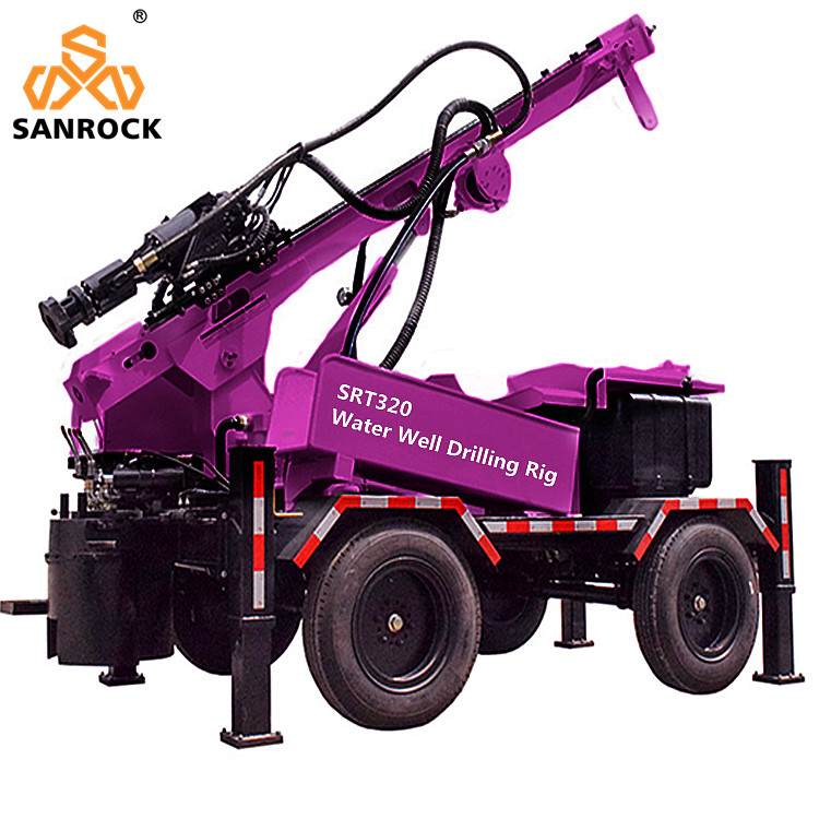 Portable Water Drilling Machine Small Hydraulic Trailer Mounted Water Well Drilling Rig