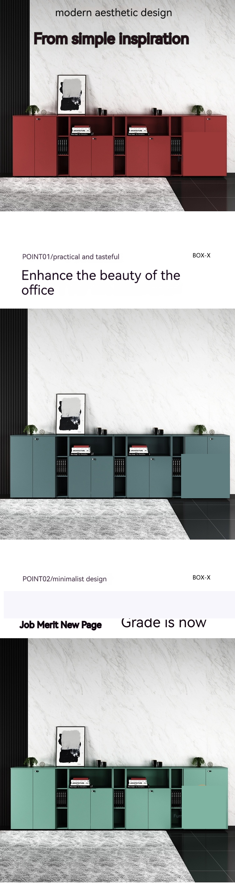 Wooden Color Code Lock File Cabinet for Modern and Functional Office Environments