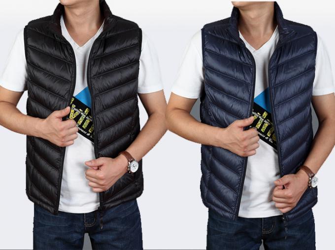 Winter Orange Down Vest Custom Jackets Winter Vest Polyester / Pad Material