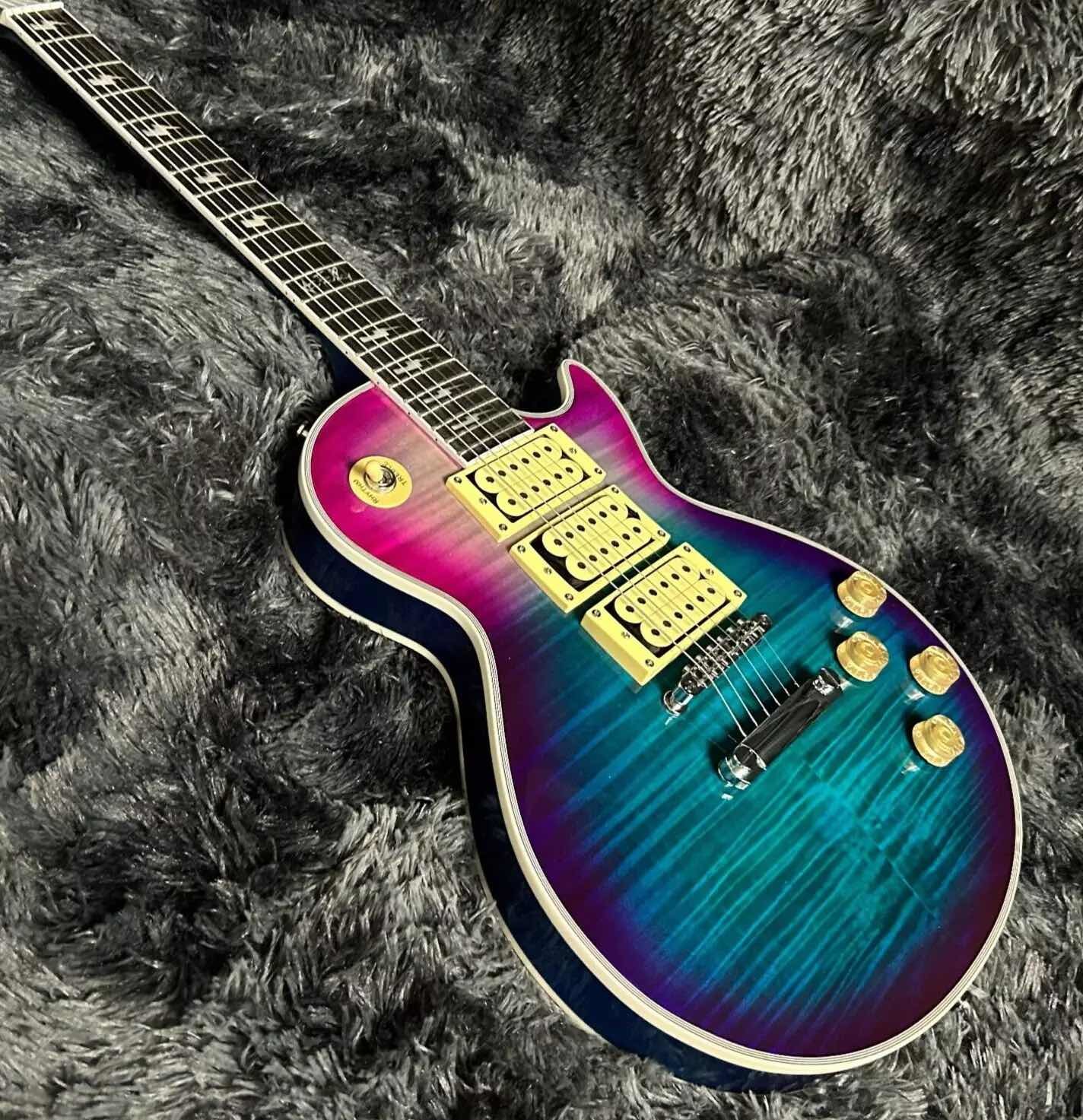 Custom GB Style Flamed Maple Top Ace Frehley Electric Guitar Mahogany Body Rosewood Fretboard 6 Strings