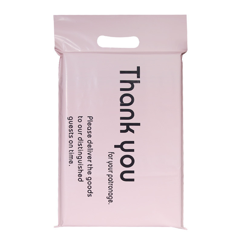 waterproof matte pink plastic poly envelope mail packaging courier shipping mailer bag with handle