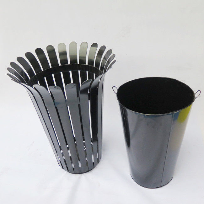 Waterproof Flower 50L Galvanized Steel Outdoor Trash Can