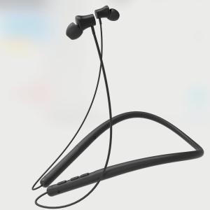 China Silicon Black 96mAh Neckband Bluetooth Earphones Jagged Design wholesale