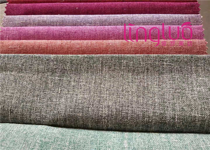 Colorful Plain Cushion Imitation Linen Fabric Heavy And Durable For Furniture