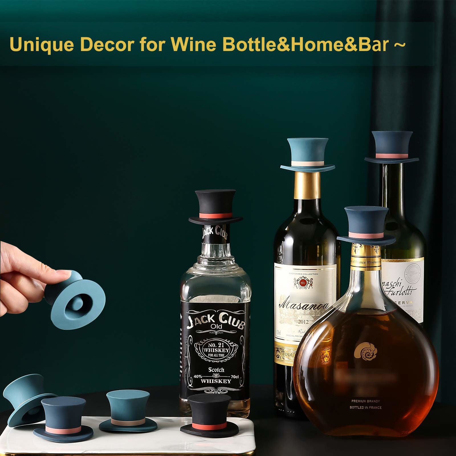 Silicone Magic Cap Bottle Stopper Wine Stopper Bottle Caps Reusable Champagne Stoppers Magic Hat Beverage Bottles Covers