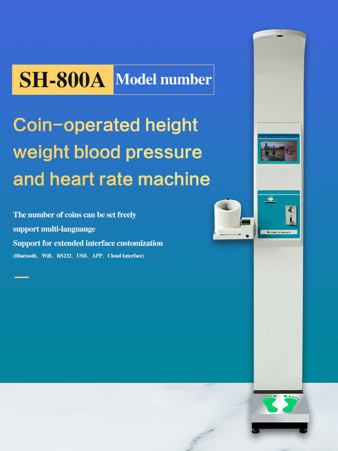 Multi Coin Acceptor Height And Weight Machine Blood Pressure Measurement