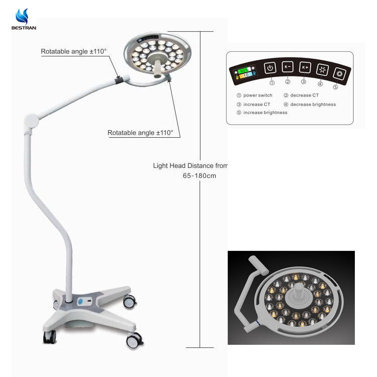 Mobile 80000Lux 45VA Led Examination Lamp Hospital Surgical Operating Light