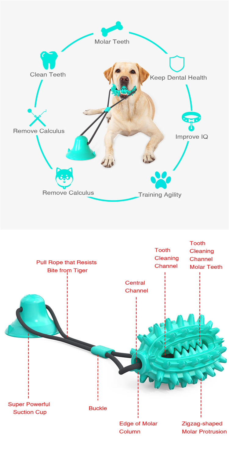 Teeth Cleaning TPR Dog Toothbrush Toys With Elastic Interactive Toys Pet Products
