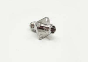 China MMW 1.85mm Female to Female 4-hole Flange Straight Stainless Steel RF Adapter wholesale