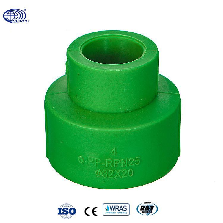 Senpu Custom PPR Pipes Fittings Green Poly PPR Reducing Socket 3 Inch