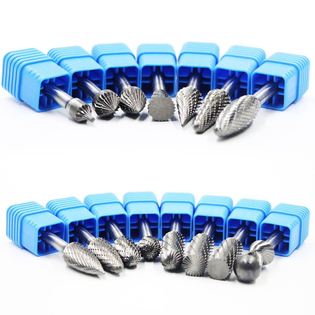 1/4 Inch Shank Burrs Tool Bit 6mm Double Cut Carving Grinder Bit Engraving Tungsten Carbide Burr