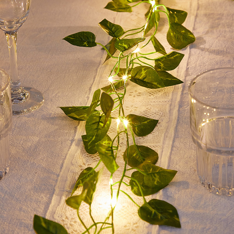 20 50 100 LED Solar Leaf Garland Light Outdoor Waterproof Fairy String Lights Wedding Party Christmas Garden Living Room Decor