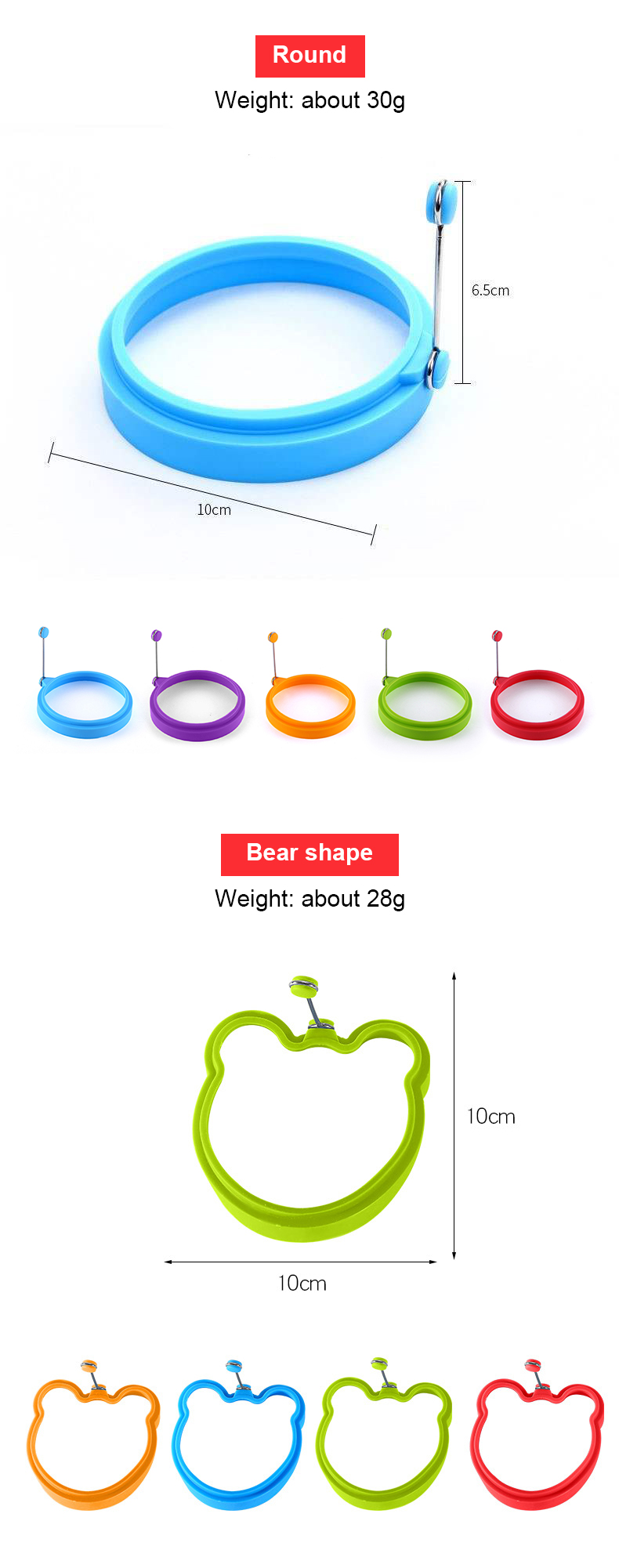 Odorless BPA Free Multiform Silicone Fried Egg Mold