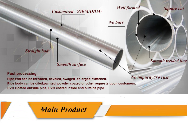 pre galvanized steel weld pipe