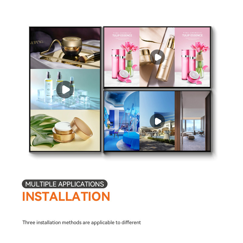 Aluminum 50 Inch Frameless Advertising Digital Signage Floor Standing Wall Mount