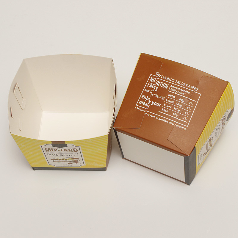 Fried Chicken Disposable Kraft Paper Box , Square Fast Food Take Out Paper Box