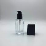 Luxury Square Empty Foundation Glass Lotion Bottles With Pump 15ml