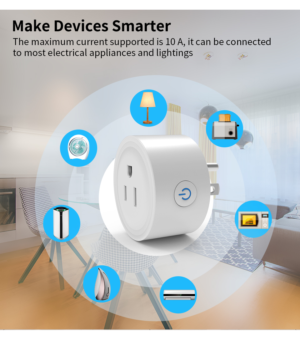 10A US WIFI Smart Socket Remote Control Timer Electricity Wall Socket