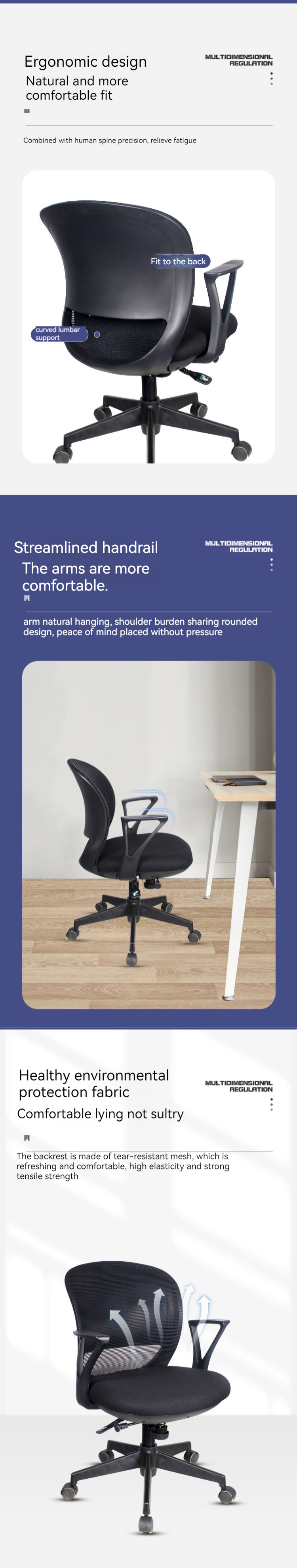 Thickened Base and Armrests for Optimal Comfort 2024 Executive Black Swivel Chair