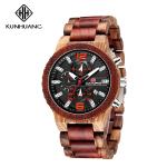 Man Black Dial Wooden Quartz Watch Business Wristwatch Water Proof 1019-2