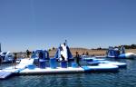 Perth Lake Commercial Inflatable Water Park / Customized Huge Floating Water