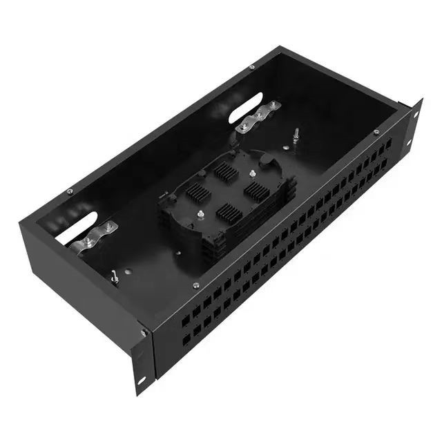 2U Optical Fiber Distribution Panel Box Enclosure Rack Mount Fc Adapter
