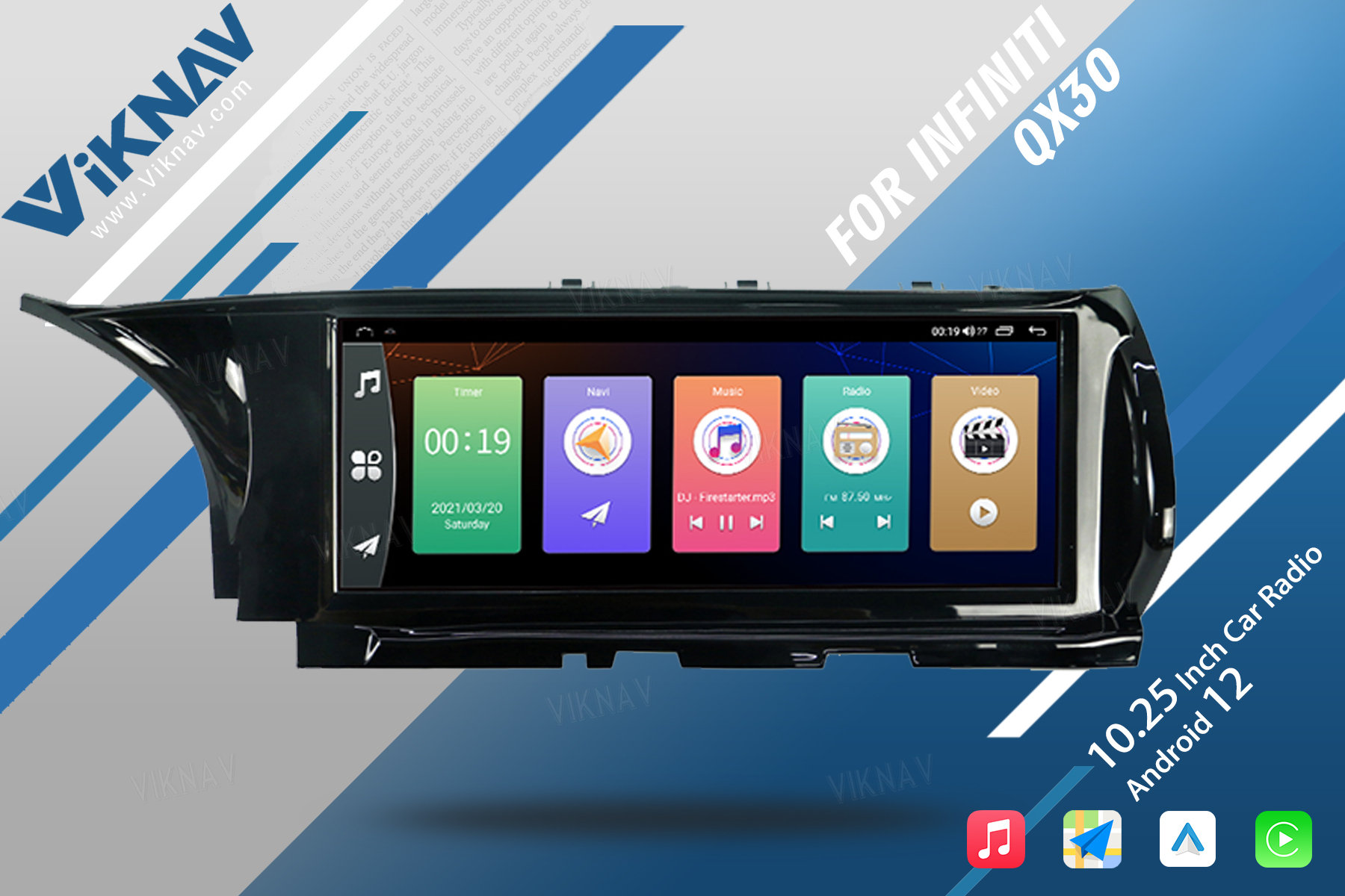 Infiniti QX30 2015-2018 Carplay Aftermarket Radio Audio Stereo Upgrade Kit