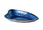 CE Silver Blue Hand Made Lead Free Crystal Glass Plates