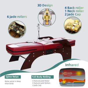 China Manufacturer S Shape Chiropractic Jade Roller Massager Electric Thermal Spine Infrared Massage Bed Table wholesale