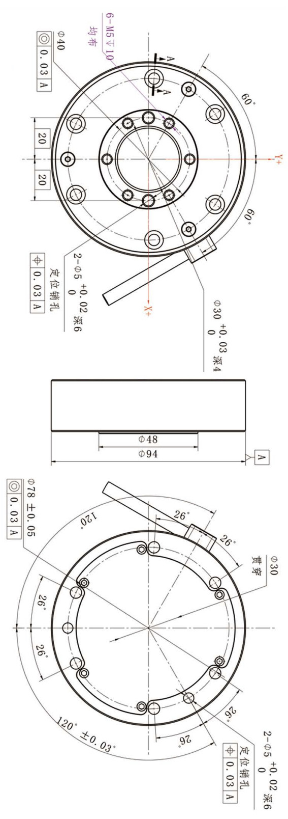 600n Six Axis Force Sensor 300n 0.1% Force Transducer Load Cell