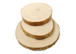 China Diy Painting Pine Round Wood Piece Handmade Small Wooden Block wholesale