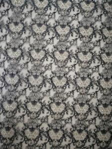 China 125CM Black Delicate Luxury Beaded Embroidered Lace Fabric wholesale