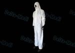 White SF Disposable Hooded Coveralls , Anti Water Disposable Safety Coveralls