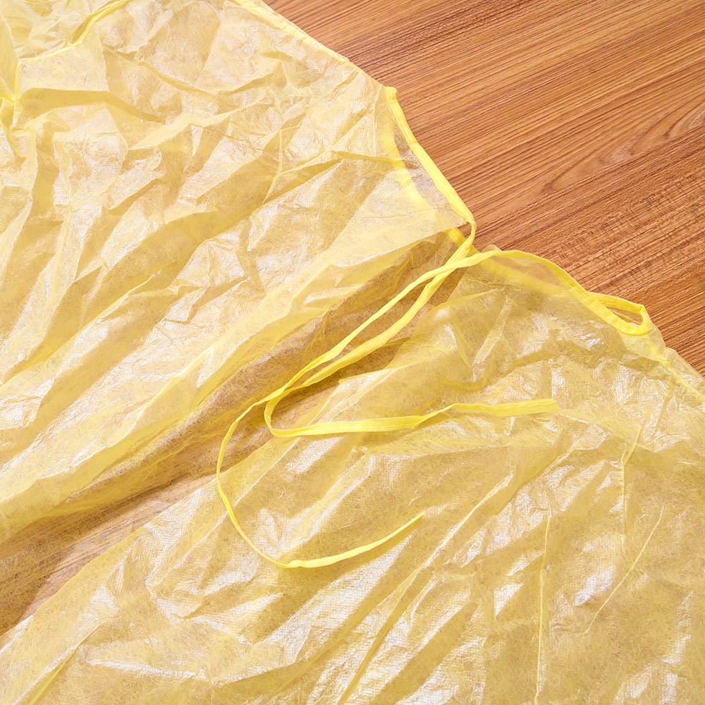 Non Woven PP PE Coated Yellow Disposable Isolation Gown Surgical For Hospital