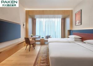 China Hyatt Hotel Room Bamboo Veneer Furniture Minimalist Style Straight Line Customizable Color wholesale