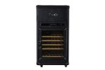 Black Color Wine Storage Cabinet Top Grain Vintage Scratches Genuine Leather
