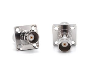 China BNC Female to BNC Female 4 Holes Flange RF Coaxial Adapter on sale