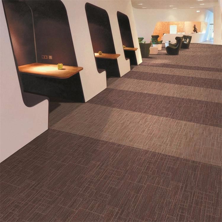 Multi level loop striped pattern Nylon6 carpet tile for office