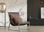 Tanned Leather 42cm Height 0.7cbm Single Sofa Chair Headrest