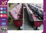 Red Church Hall Theater Room Seating With Row Number Rubber Wood Arm Rest